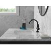 imageDelta Faucet Albion Single Hole Bathroom Faucet BlackGold Single Handle Bathroom Faucet Bathroom Sink Faucet Metal Push PopUp Drain Assembly Matte BlackChampagne Bronze 15855LFGZMatte Black