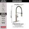 imageDelta Faucet Antoni Pull Down Kitchen Faucet with Pull Down Sprayer Commercial Kitchen Sink Faucet Faucets for Kitchen Sink Magnetic Docking Spray Head SpotShield Stainless 18803SPDSTSpotshield Stainless