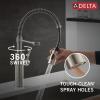 imageDelta Faucet Antoni Pull Down Kitchen Faucet with Pull Down Sprayer Commercial Kitchen Sink Faucet Faucets for Kitchen Sink Magnetic Docking Spray Head SpotShield Stainless 18803SPDSTSpotshield Stainless