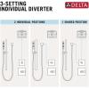 imageDelta Faucet Ara 3Setting Shower Handle Diverter Trim Kit Diverter Valve Trim Kit Black 3 Way Shower Diverter Delta Diverter Trim Matte Black T11867BL Valve Not IncludedChrome