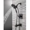 imageDelta Faucet Ashlyn 17 Series DualFunction Tub and Shower Trim Kit with 2Spray TouchClean In2ition 2in1 Hand Held Shower Head with Hose Matte Black T17464BLI Valve Not Included