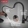 imageDelta Faucet Boyd Kitchen Faucet with Soap Dispenser Kitchen Faucets with Pull Down Sprayer Black Kitchen Sink Faucet with Magnetic Docking Spray Head Matte Black 19893ZBLSDDSTMatte Black