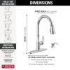 imageDelta Faucet Capertee Black Kitchen Faucet with Soap Dispenser Kitchen Faucets with Pull Down Sprayer Kitchen Sink Faucet with Magnetic Docking Spray Head Matte Black 19877ZBLSDDSTChrome
