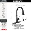 imageDelta Faucet Capertee Black Kitchen Faucet with Soap Dispenser Kitchen Faucets with Pull Down Sprayer Kitchen Sink Faucet with Magnetic Docking Spray Head Matte Black 19877ZBLSDDSTMatte Black