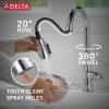 imageDelta Faucet Capertee Black Kitchen Faucet with Soap Dispenser Kitchen Faucets with Pull Down Sprayer Kitchen Sink Faucet with Magnetic Docking Spray Head Matte Black 19877ZBLSDDSTChrome
