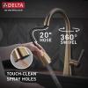 imageDelta Faucet Lenta Brushed Nickel Kitchen Faucet Kitchen Faucets with Pull Down Sprayer Kitchen Sink Faucet Faucet for Kitchen Sink Magnetic Docking Spray Head SpotShield Stainless 19802ZSPDSTChampagne Bronze
