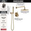 imageDelta Faucet Modern Raincan 2Setting Round Shower System Including Rain Shower Head and Handheld Spray Gold Rainfall Shower System Gold Shower Valve and Trim Kit Champagne Bronze 342702CZChampagne Bronze