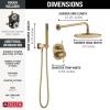imageDelta Faucet Modern Raincan 2Setting Round Shower System Including Rain Shower Head and Handheld Spray Gold Rainfall Shower System Gold Shower Valve and Trim Kit Champagne Bronze 342702CZChampagne Bronze