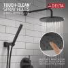 imageDelta Faucet Modern Raincan 2Setting Round Shower System Including Rain Shower Head and Handheld Spray Gold Rainfall Shower System Gold Shower Valve and Trim Kit Champagne Bronze 342702CZMatte Black