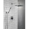 imageDelta Faucet Modern Raincan 2Setting Square Shower System Including Rain Shower Head and Handheld Spray Gold Rainfall Shower System Gold Shower Valve and Trim Kit Champagne Bronze 342701CZChrome