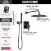 imageDelta Faucet Modern Raincan 2Setting Square Shower System Including Rain Shower Head and Handheld Spray Gold Rainfall Shower System Gold Shower Valve and Trim Kit Champagne Bronze 342701CZMatte Black