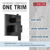 imageDelta Faucet Modern Raincan 2Setting Square Shower System Including Rain Shower Head and Handheld Spray Gold Rainfall Shower System Gold Shower Valve and Trim Kit Champagne Bronze 342701CZMatte Black