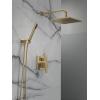 imageDelta Faucet Modern Raincan 2Setting Square Shower System Including Rain Shower Head and Handheld Spray Gold Rainfall Shower System Gold Shower Valve and Trim Kit Champagne Bronze 342701CZChampagne Bronze