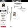 imageDelta Faucet Modern Raincan 2Setting Square Shower System Including Rain Shower Head and Handheld Spray Gold Rainfall Shower System Gold Shower Valve and Trim Kit Champagne Bronze 342701CZStainless
