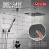 imageDelta Faucet Modern Raincan 2Setting Square Shower System Including Rain Shower Head and Handheld Spray Gold Rainfall Shower System Gold Shower Valve and Trim Kit Champagne Bronze 342701CZChrome