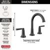 imageDelta Faucet Saylor Gold Widespread Bathroom Faucet 3 Hole Gold Bathroom Faucets Bathroom Sink Faucet with Diamond Seal Technology Metal Drain Assembly Champagne Bronze 3535CZMPUDSTMatte Black