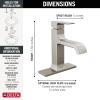 imageDelta Faucet Velum Single Hole Bathroom Faucet Black Bathroom Sink Faucet Single Handle Bathroom Faucet Bath Faucet PopUp Drain Assembly Matte Black 537BLMPUDSTStainless