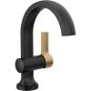 imageDelta Faucet Albion Single Hole Bathroom Faucet BlackGold Single Handle Bathroom Faucet Bathroom Sink Faucet Metal Push PopUp Drain Assembly Matte BlackChampagne Bronze 15855LFGZMatte Black  Champagne Bronze
