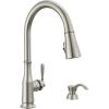 imageDelta Faucet Capertee Black Kitchen Faucet with Soap Dispenser Kitchen Faucets with Pull Down Sprayer Kitchen Sink Faucet with Magnetic Docking Spray Head Matte Black 19877ZBLSDDSTSpotshield Stainless