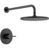 imageDelta Faucet Modern Raincan Round SingleFunction Shower Valve Trim Kit Black Shower Faucet Set Rainfall Shower Head Black Delta Shower Trim Kit Matte Black T14269BLPP Valve Not Included