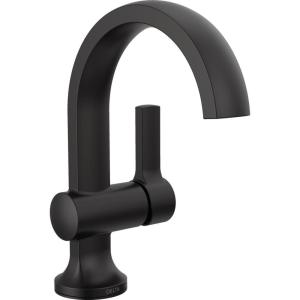 imageDelta Faucet Albion Single Hole Bathroom Faucet BlackGold Single Handle Bathroom Faucet Bathroom Sink Faucet Metal Push PopUp Drain Assembly Matte BlackChampagne Bronze 15855LFGZMatte Black