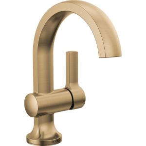 imageDelta Faucet Albion Single Hole Bathroom Faucet BlackGold Single Handle Bathroom Faucet Bathroom Sink Faucet Metal Push PopUp Drain Assembly Matte BlackChampagne Bronze 15855LFGZChampagne Bronze