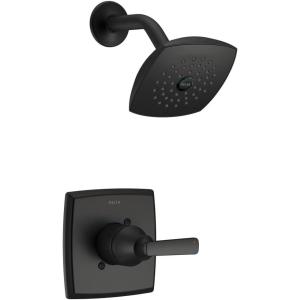 imageDelta Faucet Ashlyn 14 Series SingleFunction Shower Faucet Set Full Body Spray Shower Head Black Delta Shower Trim Kit Matte Black T14264BL Valve Not Included