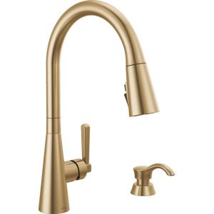 imageDelta Faucet Boyd Kitchen Faucet with Soap Dispenser Kitchen Faucets with Pull Down Sprayer Black Kitchen Sink Faucet with Magnetic Docking Spray Head Matte Black 19893ZBLSDDSTChampagne Bronze