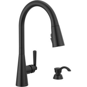 imageDelta Faucet Boyd Kitchen Faucet with Soap Dispenser Kitchen Faucets with Pull Down Sprayer Black Kitchen Sink Faucet with Magnetic Docking Spray Head Matte Black 19893ZBLSDDSTMatte Black