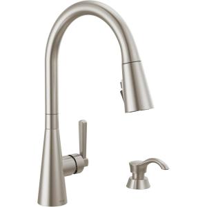 imageDelta Faucet Boyd Kitchen Faucet with Soap Dispenser Kitchen Faucets with Pull Down Sprayer Black Kitchen Sink Faucet with Magnetic Docking Spray Head Matte Black 19893ZBLSDDSTSpotshield Stainless