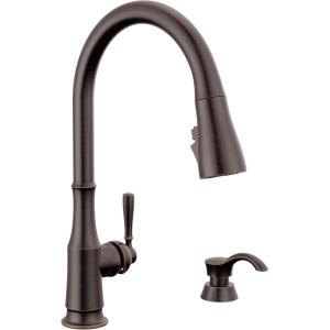 imageDelta Faucet Capertee Black Kitchen Faucet with Soap Dispenser Kitchen Faucets with Pull Down Sprayer Kitchen Sink Faucet with Magnetic Docking Spray Head Matte Black 19877ZBLSDDSTVenetian Bronze