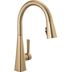 imageDelta Faucet Lenta Brushed Nickel Kitchen Faucet Kitchen Faucets with Pull Down Sprayer Kitchen Sink Faucet Faucet for Kitchen Sink Magnetic Docking Spray Head SpotShield Stainless 19802ZSPDSTChampagne Bronze