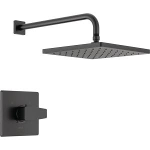 imageDelta Faucet Modern Raincan Square SingleFunction Shower Valve Trim Kit Black Shower Faucet Set Rainfall Shower Head Black Delta Shower Trim Kit Matte Black T14268BLPP Valve Not IncludedMatte Black