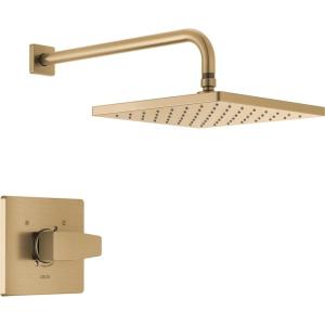 imageDelta Faucet Modern Raincan Square SingleFunction Shower Valve Trim Kit Black Shower Faucet Set Rainfall Shower Head Black Delta Shower Trim Kit Matte Black T14268BLPP Valve Not IncludedChampagne Bronze
