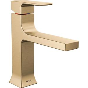 imageDelta Faucet Velum Single Hole Bathroom Faucet Black Bathroom Sink Faucet Single Handle Bathroom Faucet Bath Faucet PopUp Drain Assembly Matte Black 537BLMPUDSTChampagne Bronze
