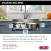 imageDELTA FAUCET 95A93225SSS Lorelai Workstation Kitchen Sink Dropin Top Mount Stainless Steel Single Bowl with WorkFlow Ledge and Chefs Kit of 5 Accessories25in