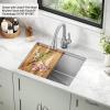 imageDELTA FAUCET 95A93225SSS Lorelai Workstation Kitchen Sink Dropin Top Mount Stainless Steel Single Bowl with WorkFlow Ledge and Chefs Kit of 5 Accessories24in