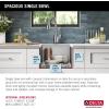 imageDELTA FAUCET 95A93225SSS Lorelai Workstation Kitchen Sink Dropin Top Mount Stainless Steel Single Bowl with WorkFlow Ledge and Chefs Kit of 5 Accessories17in