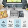 imageDELTA FAUCET 95A93225SSS Lorelai Workstation Kitchen Sink Dropin Top Mount Stainless Steel Single Bowl with WorkFlow Ledge and Chefs Kit of 5 Accessories17in