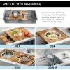 imageDELTA FAUCET 95A93225SSS Lorelai Workstation Kitchen Sink Dropin Top Mount Stainless Steel Single Bowl with WorkFlow Ledge and Chefs Kit of 5 Accessories45in