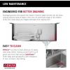 imageDELTA FAUCET 95A93225SSS Lorelai Workstation Kitchen Sink Dropin Top Mount Stainless Steel Single Bowl with WorkFlow Ledge and Chefs Kit of 5 Accessories25in