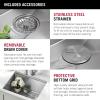 imageDELTA FAUCET 95A93225SSS Lorelai Workstation Kitchen Sink Dropin Top Mount Stainless Steel Single Bowl with WorkFlow Ledge and Chefs Kit of 5 Accessories24in