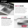 imageDELTA FAUCET 95A93225SSS Lorelai Workstation Kitchen Sink Dropin Top Mount Stainless Steel Single Bowl with WorkFlow Ledge and Chefs Kit of 5 Accessories33in