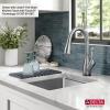 imageDELTA FAUCET 95A93225SSS Lorelai Workstation Kitchen Sink Dropin Top Mount Stainless Steel Single Bowl with WorkFlow Ledge and Chefs Kit of 5 Accessories17in