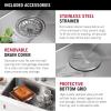 imageDELTA FAUCET 95A93225SSS Lorelai Workstation Kitchen Sink Dropin Top Mount Stainless Steel Single Bowl with WorkFlow Ledge and Chefs Kit of 5 Accessories32in