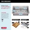 imageDELTA FAUCET 95A93225SSS Lorelai Workstation Kitchen Sink Dropin Top Mount Stainless Steel Single Bowl with WorkFlow Ledge and Chefs Kit of 5 Accessories33in