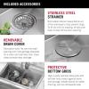 imageDELTA FAUCET 95A93225SSS Lorelai Workstation Kitchen Sink Dropin Top Mount Stainless Steel Single Bowl with WorkFlow Ledge and Chefs Kit of 5 Accessories33in