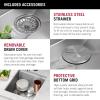 imageDELTA FAUCET 95A93225SSS Lorelai Workstation Kitchen Sink Dropin Top Mount Stainless Steel Single Bowl with WorkFlow Ledge and Chefs Kit of 5 Accessories17in