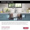 imageDELTA FAUCET 95A93225SSS Lorelai Workstation Kitchen Sink Dropin Top Mount Stainless Steel Single Bowl with WorkFlow Ledge and Chefs Kit of 5 Accessories23in