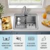 imageDELTA FAUCET 95A93225SSS Lorelai Workstation Kitchen Sink Dropin Top Mount Stainless Steel Single Bowl with WorkFlow Ledge and Chefs Kit of 5 Accessories25in